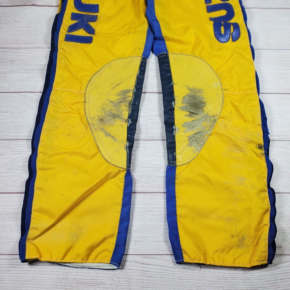 Vintage 70’s O'NEAL Racing Suzuki Dirt Bike Motorcross Pants 30 Yellow Blue USA - Picture 2 of 8